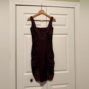 Jax Chic Plum Satin  Sleeveless Mini Dress